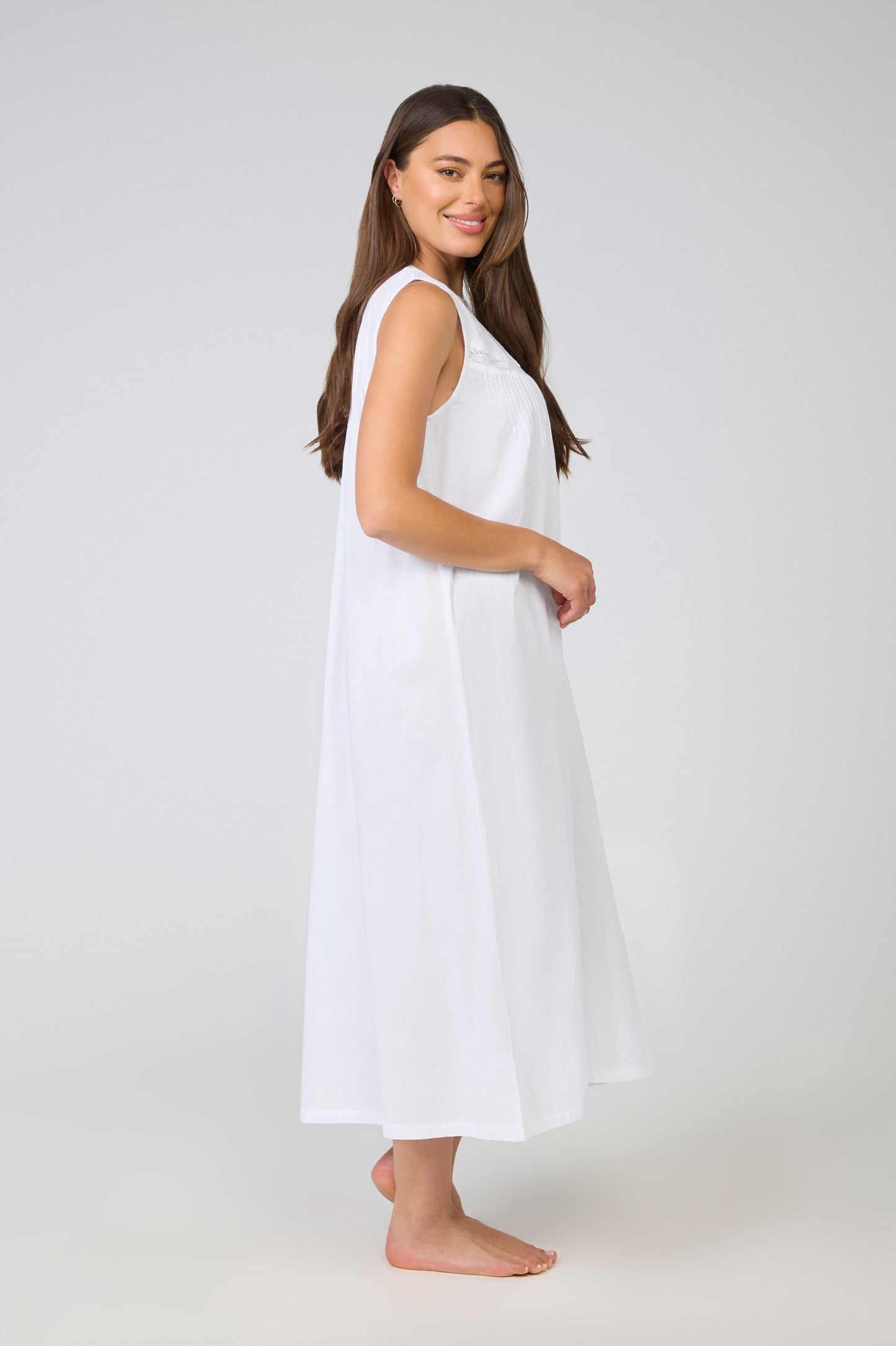 Arabella Laced Nightie - White