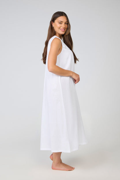 Arabella Laced Nightie - White