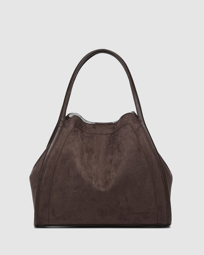 Louenhide Sutton Suedette Shoulder Bag | Chocolate