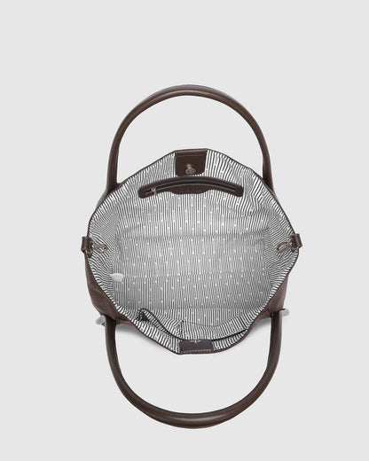 Louenhide Sutton Suedette Shoulder Bag | Chocolate