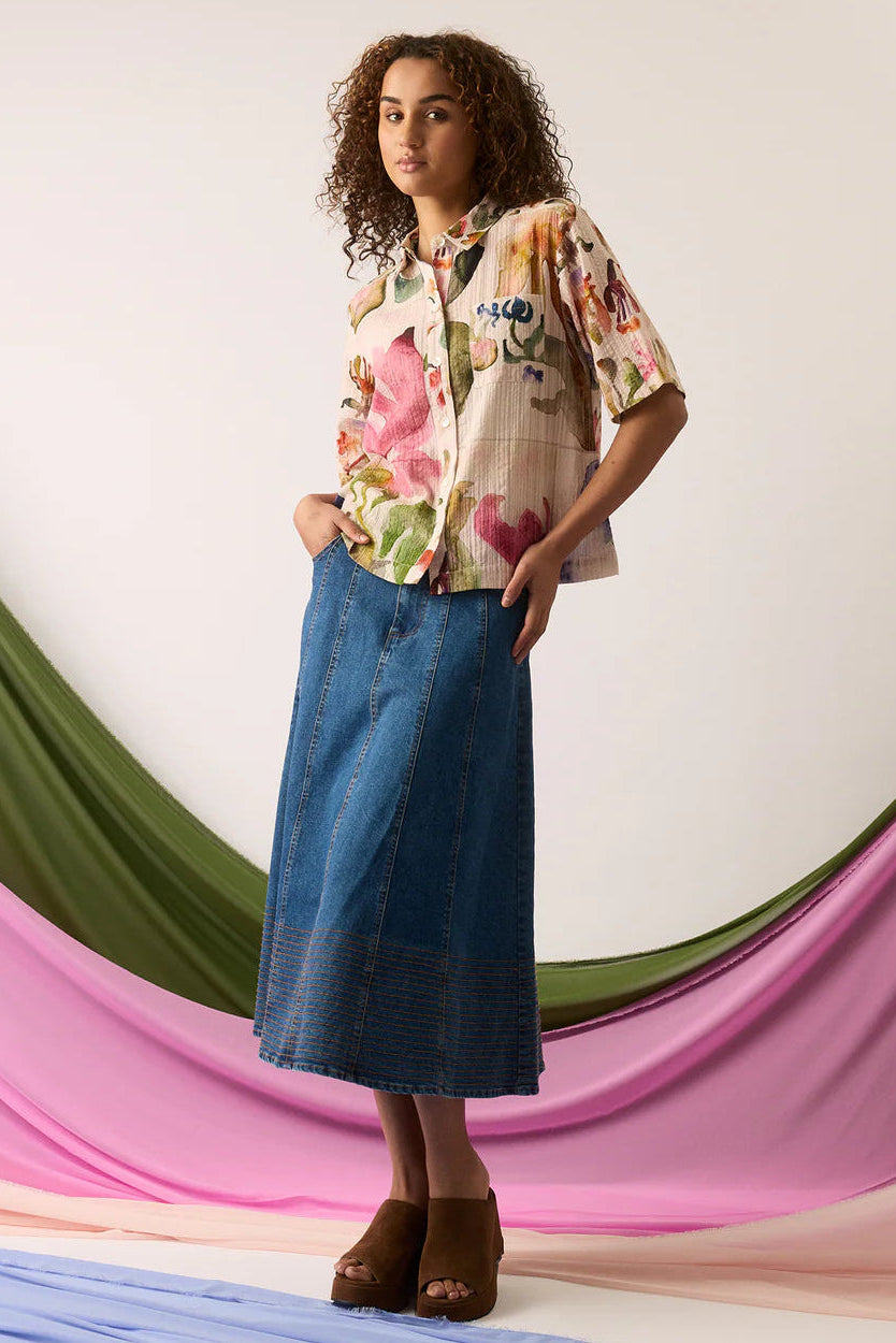 Nancybird Nina Skirt - Dark Wash