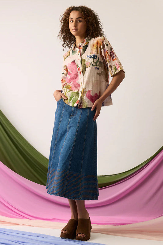 Nancybird Nina Skirt - Dark Wash