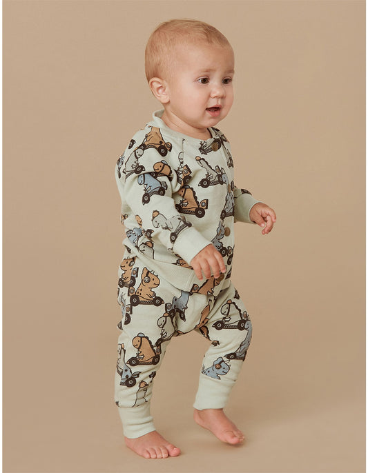 Huxbaby Dino Racer Terry Bomber Jacket | Thyme