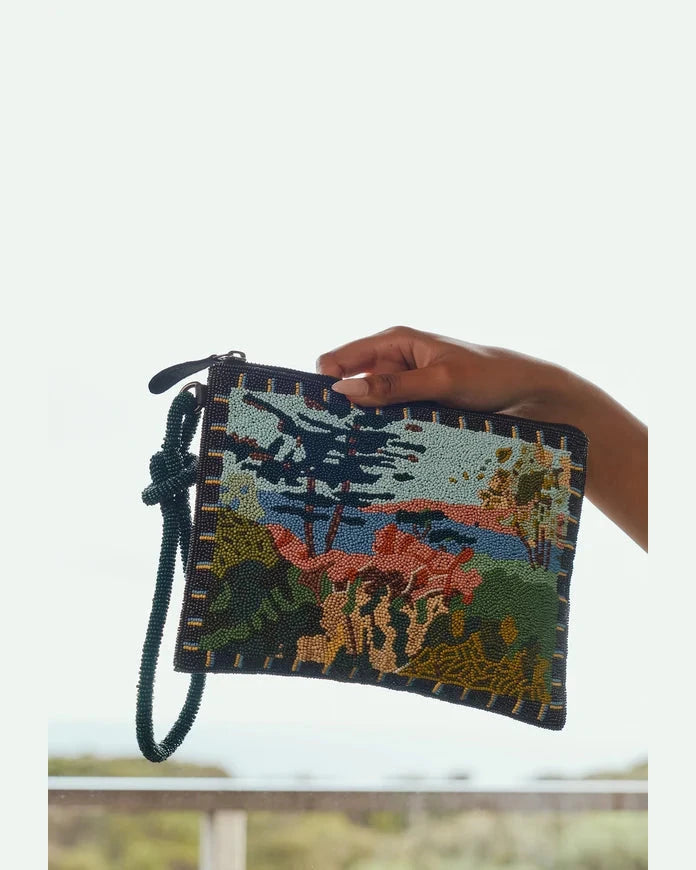 Nancybird Beaded Line Clutch - Palisades Print
