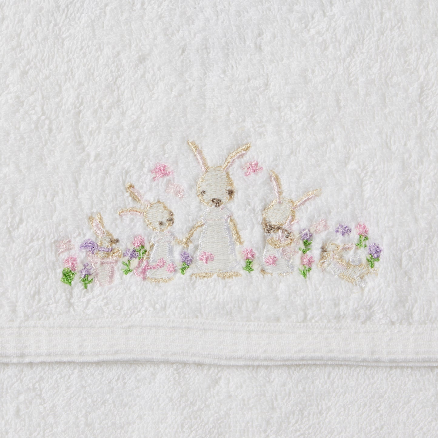 Bunny Garden Bath Towel & Face Washer