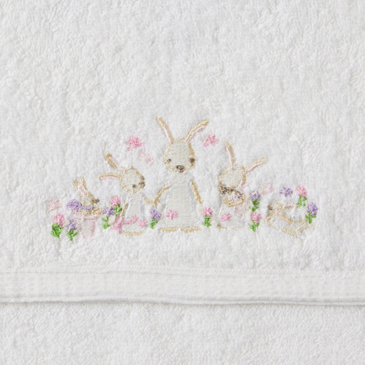 Bunny Garden Bath Towel & Face Washer