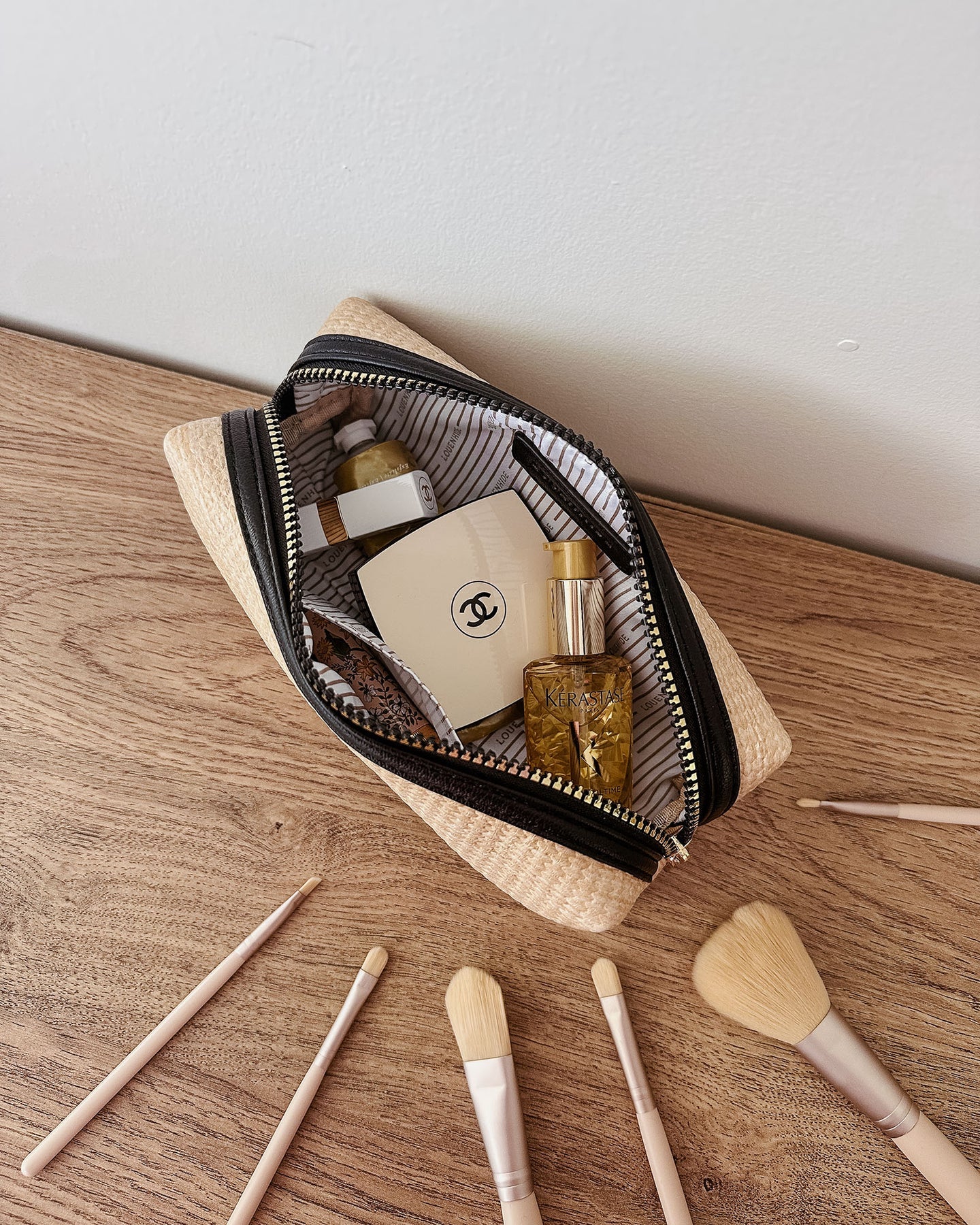 Louenhide Brianna Makeup Bag - Natural/Black