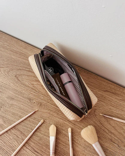 Louenhide Brianna Makeup Bag - Natural/Chocolate
