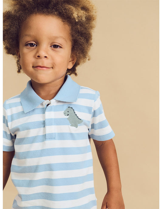 Huxbaby T-Rex Stripe Polo Shirt