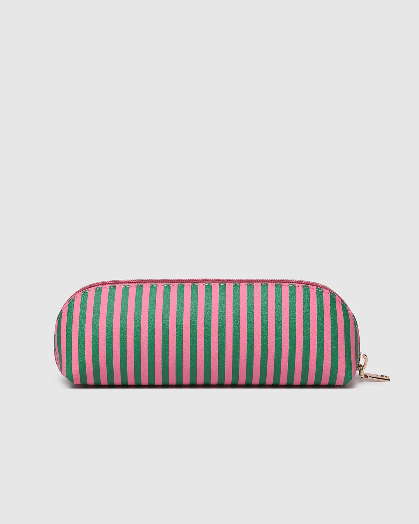 Louenhide Jayne Stripe Makeup Bag - Green/Bubblegum Pink