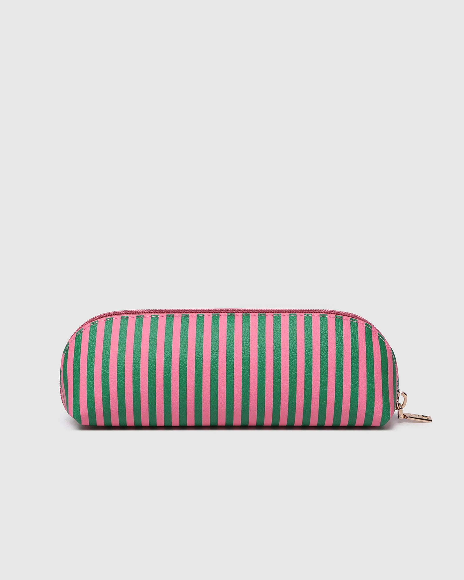 Louenhide Jayne Stripe Makeup Bag - Green/Bubblegum Pink