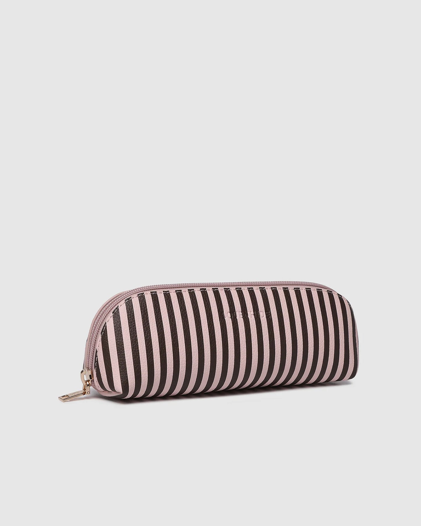 Louenhide Jayne Stripe Makeup Bag - Pink/Chocolate