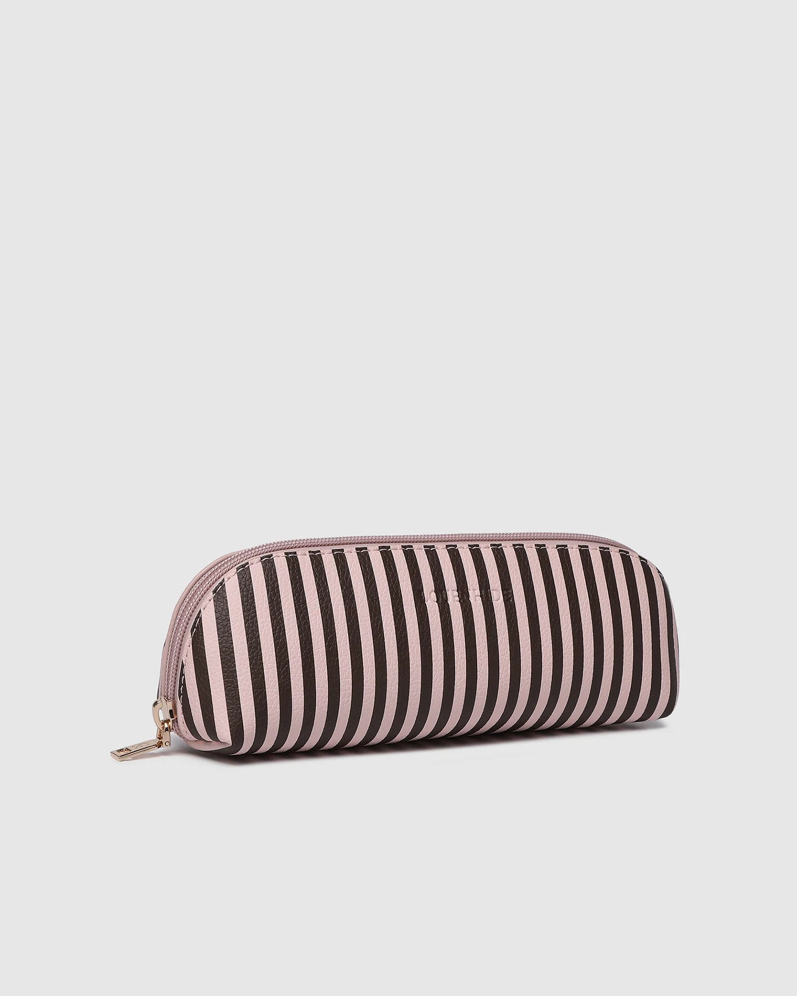 Louenhide Jayne Stripe Makeup Bag - Pink/Chocolate