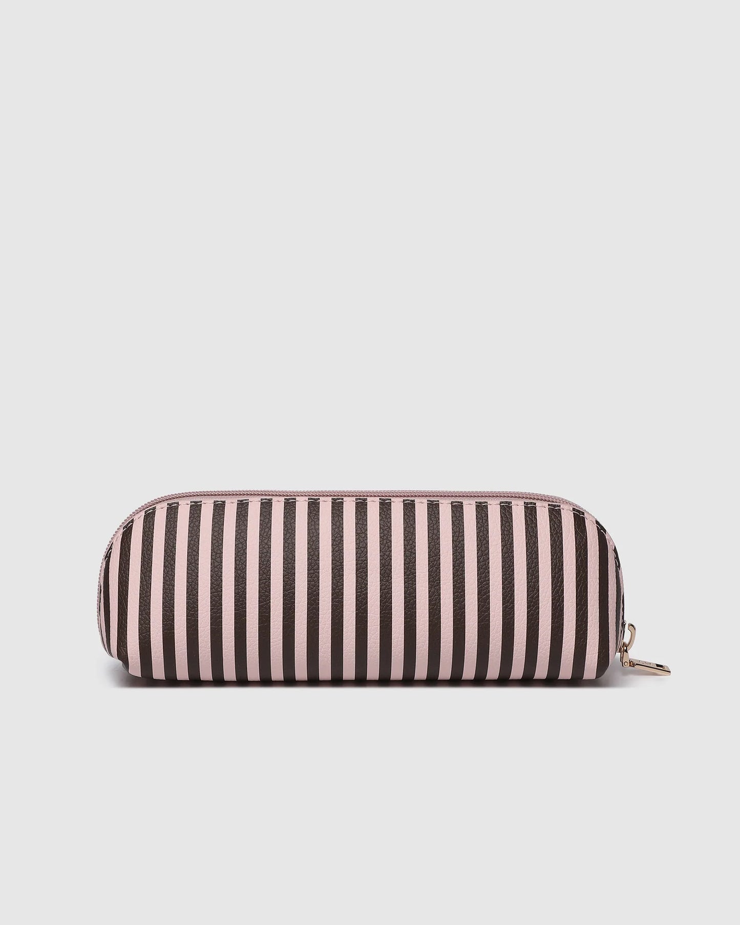 Louenhide Jayne Stripe Makeup Bag - Pink/Chocolate