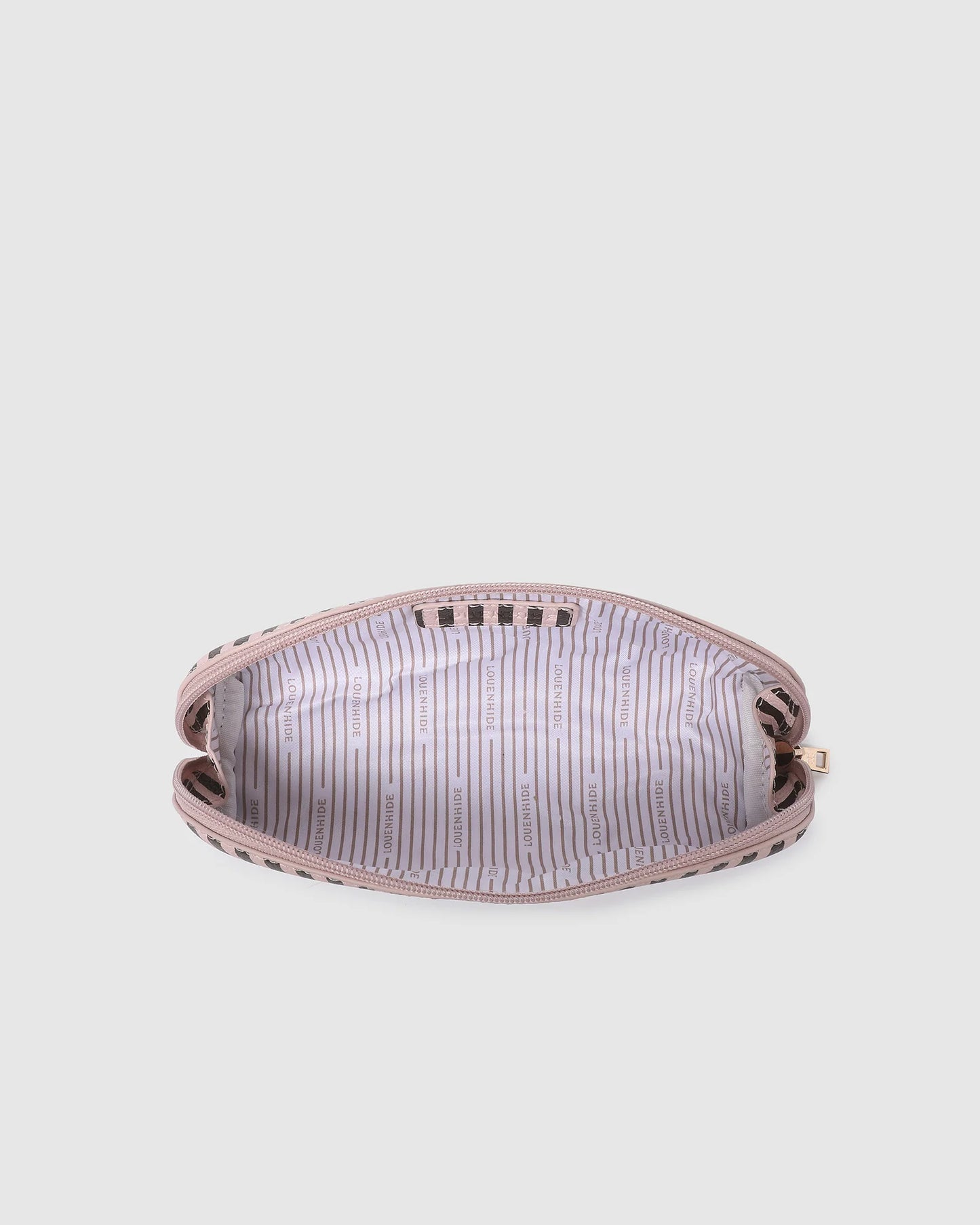 Louenhide Jayne Stripe Makeup Bag - Pink/Chocolate