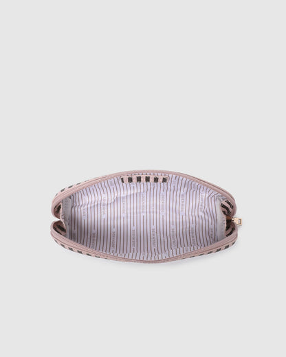 Louenhide Jayne Stripe Makeup Bag - Pink/Chocolate