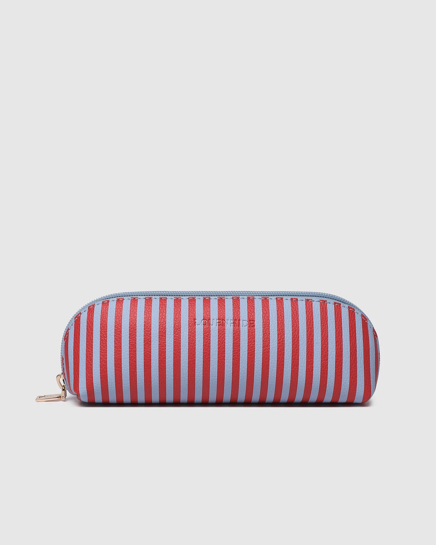 Louenhide Jayne Stripe Makeup Bag - Red/Sky Blue