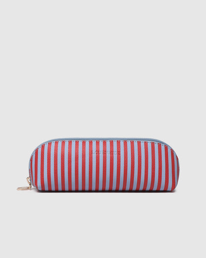 Louenhide Jayne Stripe Makeup Bag - Red/Sky Blue
