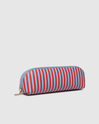 Louenhide Jayne Stripe Makeup Bag - Red/Sky Blue