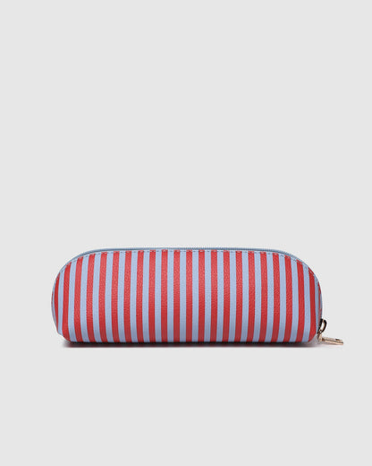 Louenhide Jayne Stripe Makeup Bag - Red/Sky Blue