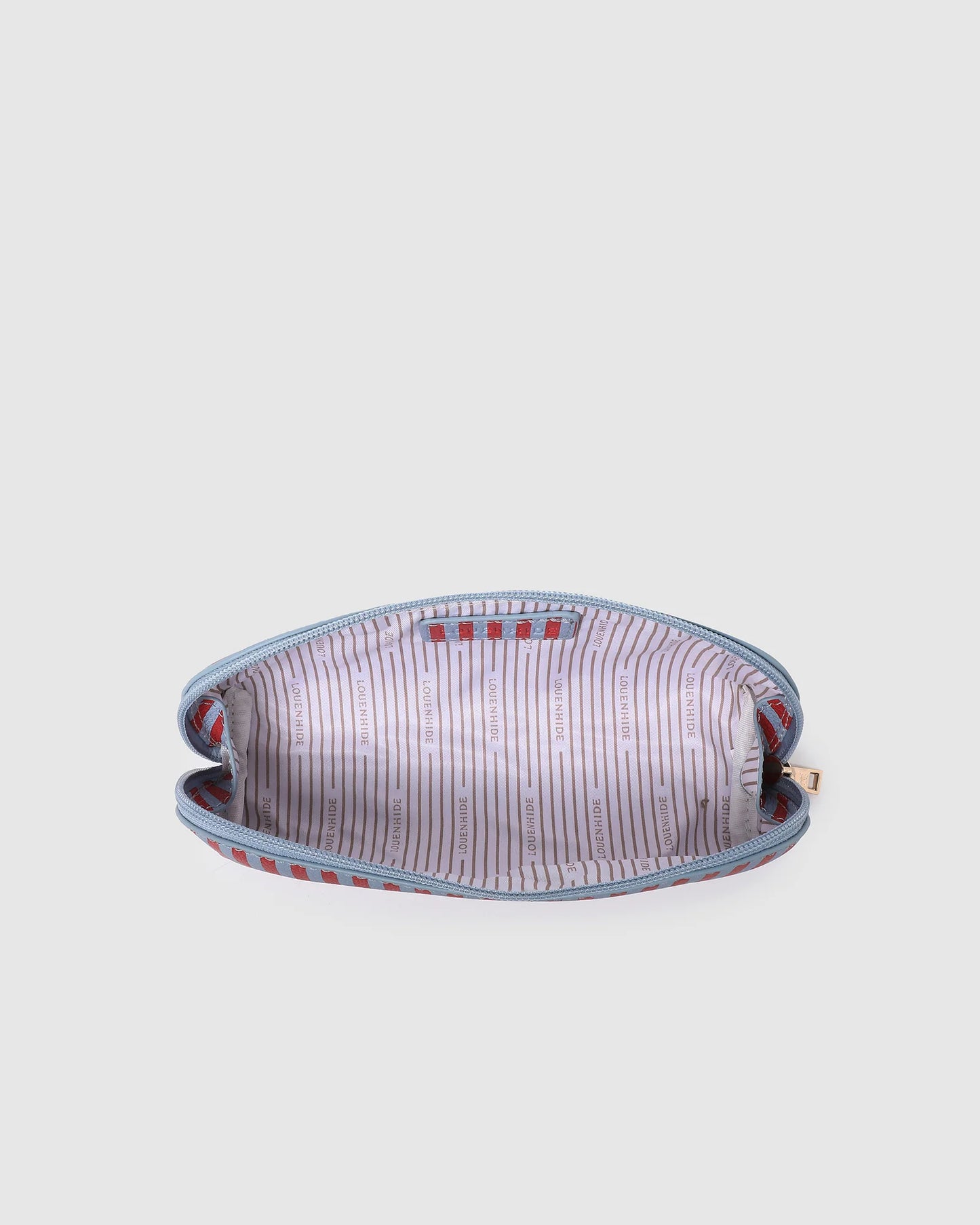 Louenhide Jayne Stripe Makeup Bag - Red/Sky Blue