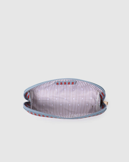 Louenhide Jayne Stripe Makeup Bag - Red/Sky Blue