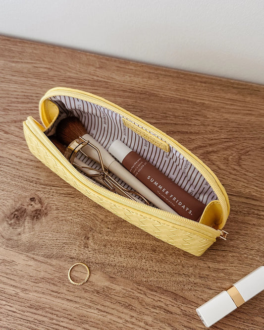 Louenhide Jayne Woven Makeup Bag - Butter Yellow