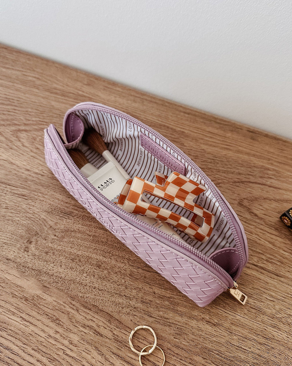 Louenhide Jayne Woven Makeup Bag - Lilac