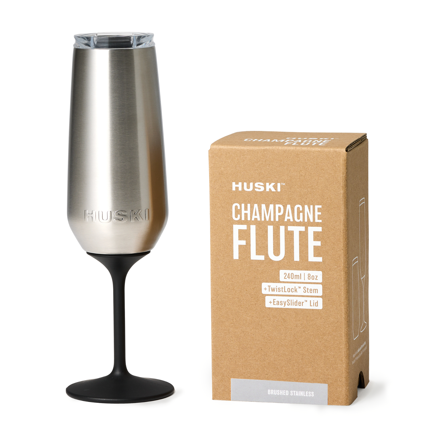 Huski Champagne Flute - Brushed Stainless