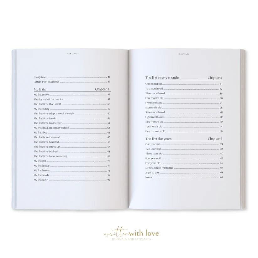Baby Memory Book with Keepsake Box – Sage Green Linen