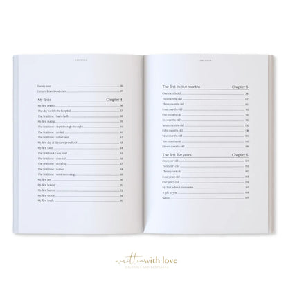 Baby Memory Book with Keepsake Box – Sage Green Linen