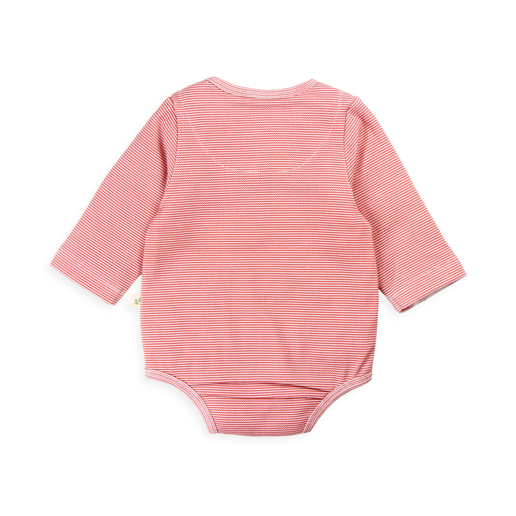Tiny Twig Cedar Stripes Long Sleeve Henley Bodysuit