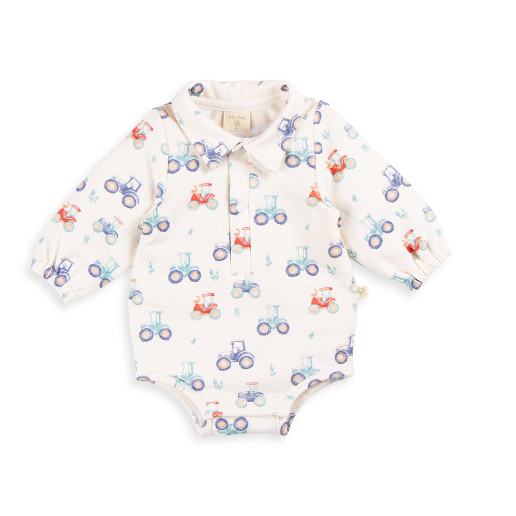 Tiny Twig Harvest Time Long Sleeve Polo Bodysuit