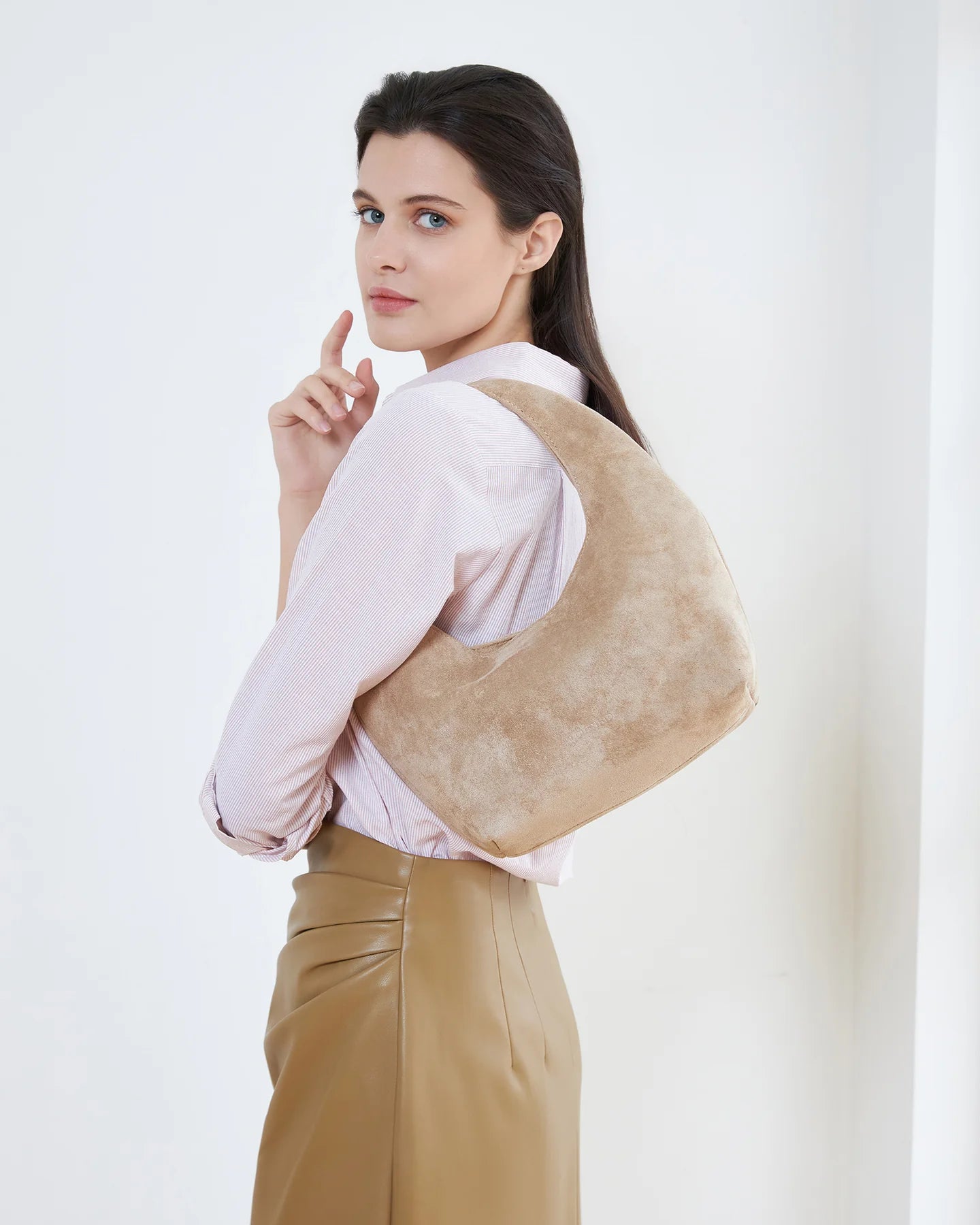 Louenhide Mini Monaco Suedette Shoulder Bag - Blonde