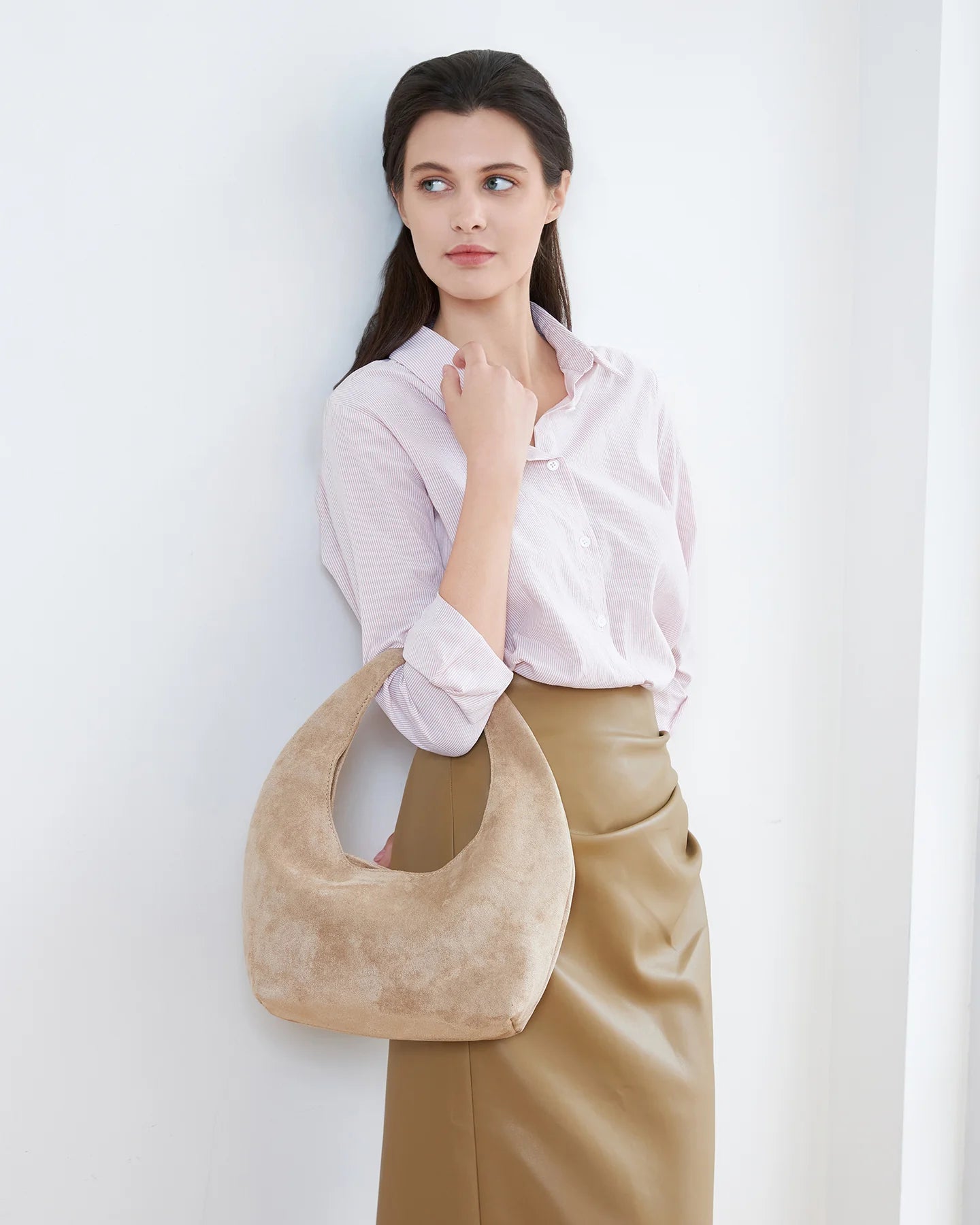 Louenhide Mini Monaco Suedette Shoulder Bag - Blonde