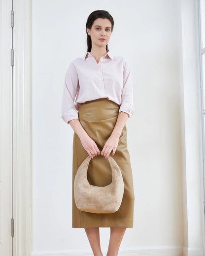 Louenhide Mini Monaco Suedette Shoulder Bag - Blonde