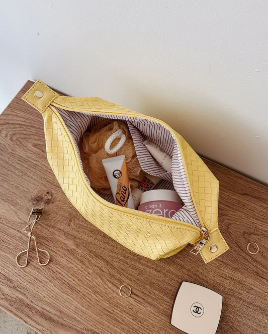 Louenhide Lucinda Woven Cosmetic Case - Butter Yellow
