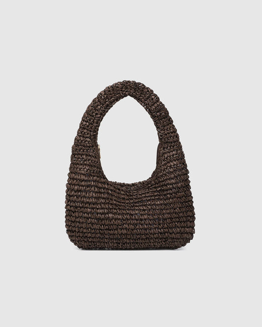 Louenhide Nellie Shoulder Bag - Raffia Chocolate