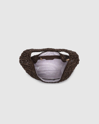 Louenhide Nellie Shoulder Bag - Raffia Chocolate