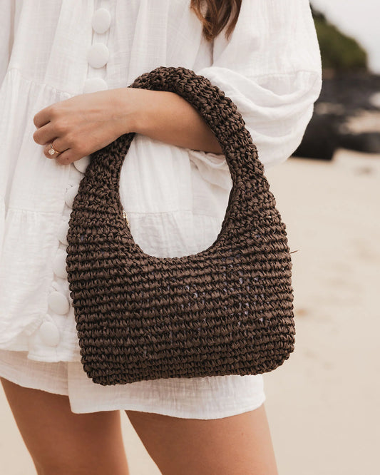 Louenhide Nellie Shoulder Bag - Raffia Chocolate