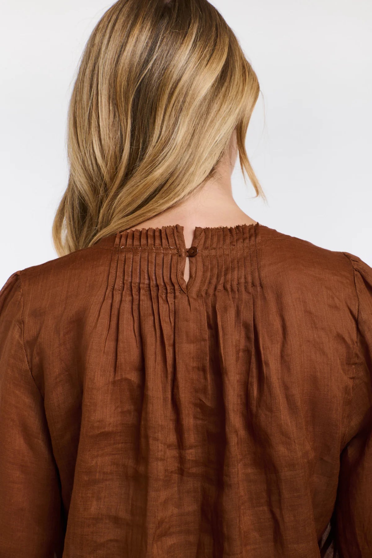 365 Days Ariel Pintuck Blouse - Brandy