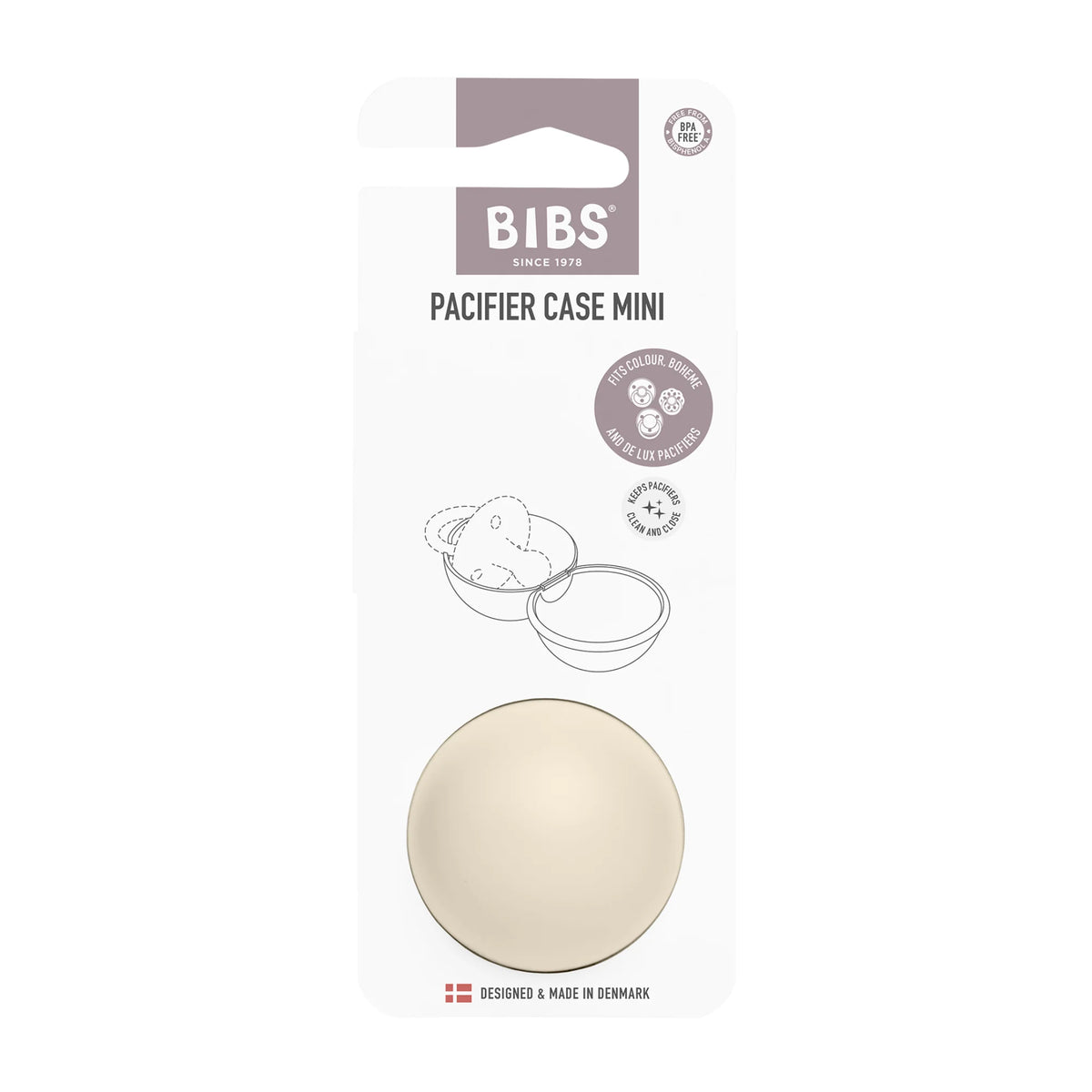 Bibs Pacifier Mini Case - Ivory
