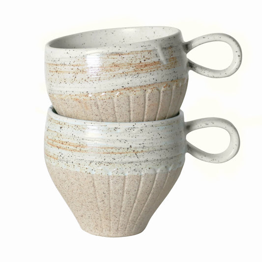 Set of 2 Ceylon Mugs / White