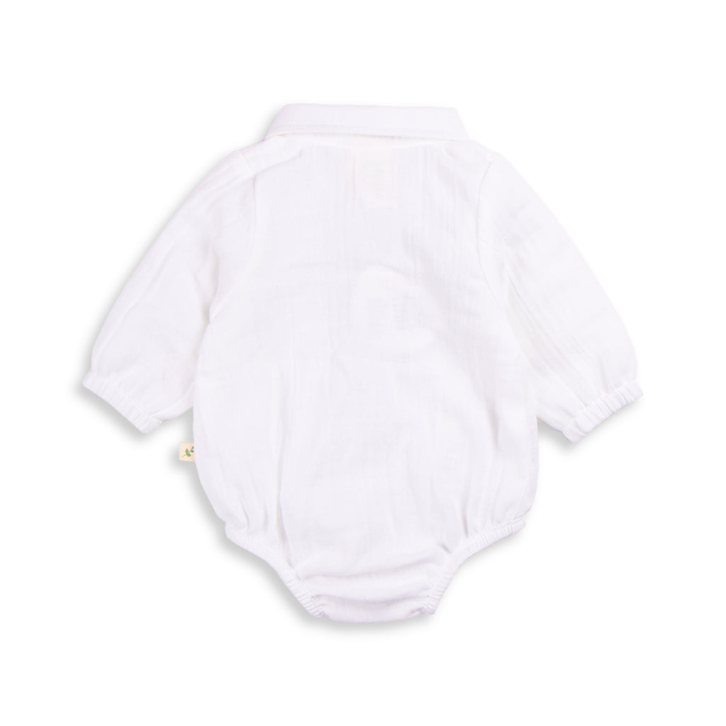 Tiny Twig Snow White Long Sleeve Polo Bodysuit