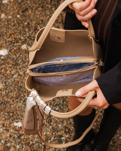 Louenhide Steffie Mini Tote Bag- Biscuit