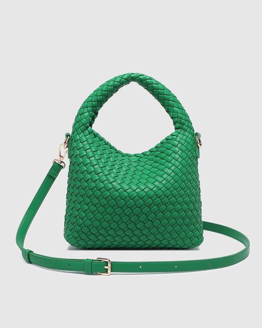 Louenhide Gabby Mini Woven Shoulder Bag- Apple Green