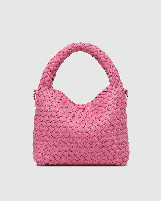 Louenhide Gabby Mini Woven Shoulder Bag- Bubblegum Pink