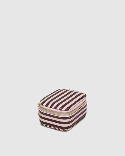 Louenhide Suzie Stripe Jewellery Box - Pink/Chocolate