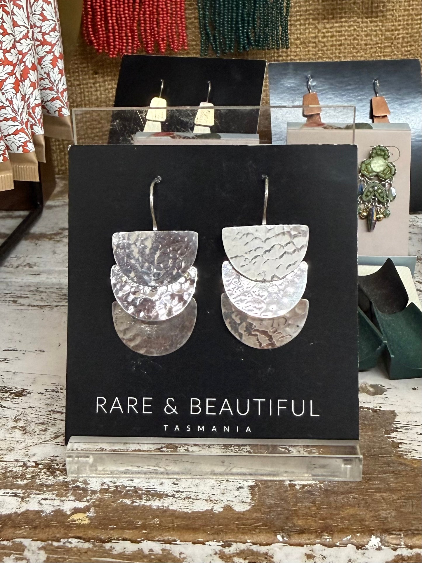 Three Moon Earrings - Sterling Silver