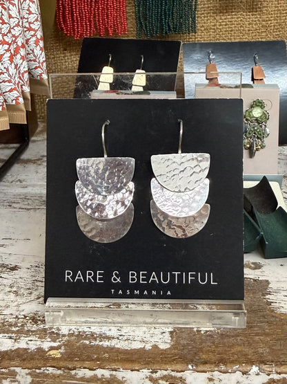 Three Moon Earrings - Sterling Silver